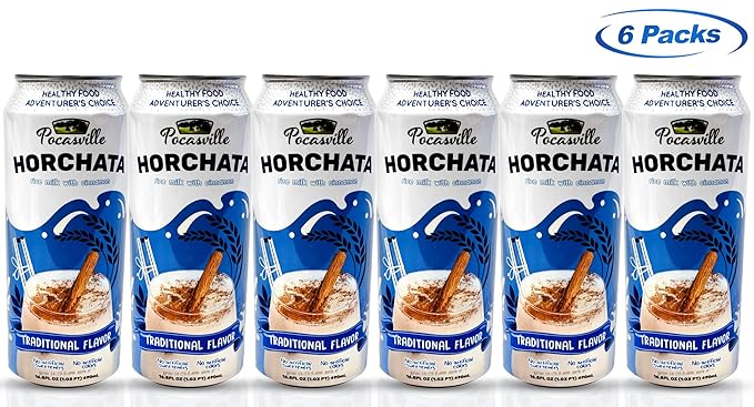 Pocasville Fruit Juices Squeezed not form Concentrate 16.5 Fluid Ounce Can (Horchata 6)