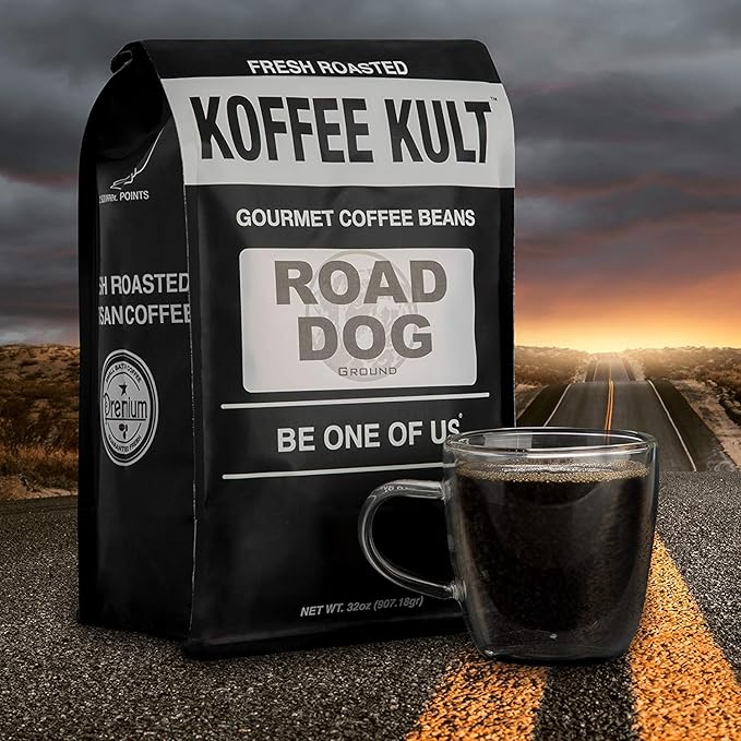 Koffee Kult Road Dog Dark Roast Coffee Beans (whole bean 12oz)