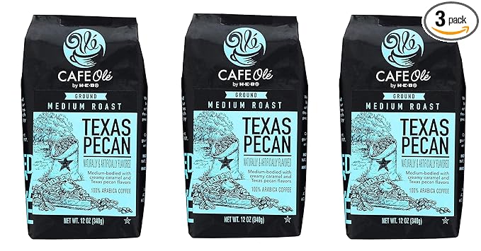 Roasting Plant Cafe Ole Texas Pecan Ground Coffee 12oz pack of 1 (12 Ounce (Pack of 3))