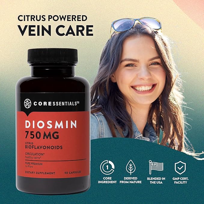 NGL Pure Diosmin 750 mg - Citrus Bioflavonoids for Blood Circulation Leg Veins Health Purity Guarantee 90 Capsules