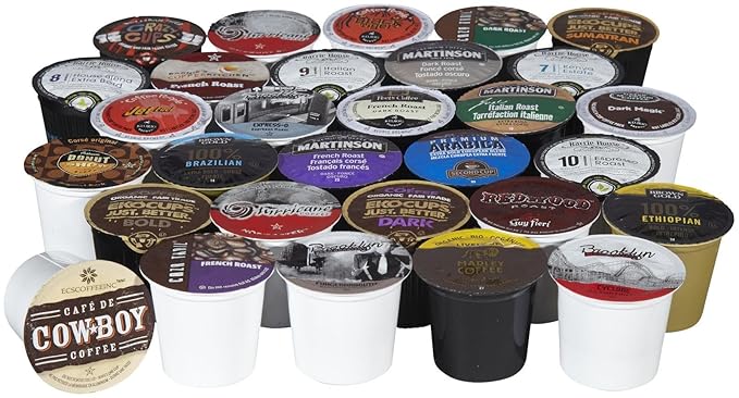 Custom Variety Pack Coffee Pod Variety Pack Dark Roast and Bold Flavors Single Serve Cups for Keurig K-Cup Machines - Robust Assortment with No Duplicates 30 Count - Great Coffee Gift