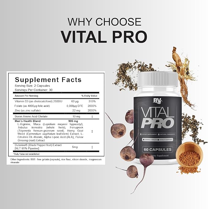 BLUE VIBE Vital Pro Capsules Premium Wellness &amp Advanced Health Management Supplement Pills Maximum Strength Daily Health &amp Overall Wellness Support 2 Pack - 120 Capsules