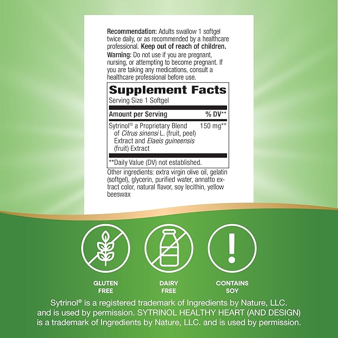 Nature's Way Sytrinol Cholesterol Control Premium Blend 60 Softgels