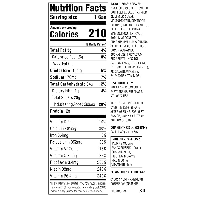Starbucks Doubleshot Energy Drink Coffee BeverageWhite ChocolateIced Coffee15 fl oz Cans(Pack of 24)