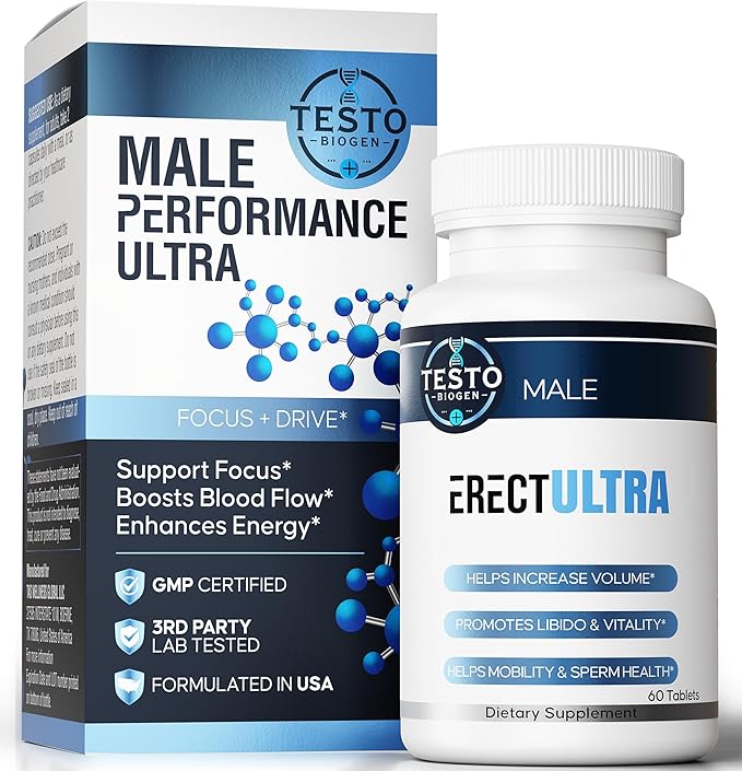 Male Enhancing Supplement - Fast Acting Performance Pills for Men for Blood Flow - Size &amp Stamina - Testosterone Booster Maca Root EpimediumTongkat Ali Dietary Supplement 60 Tablets