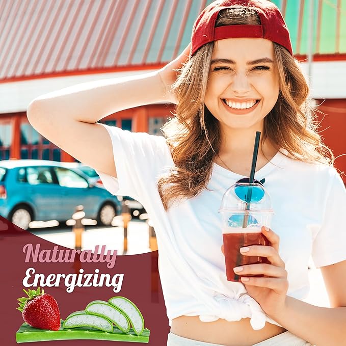 OKF Aloe Vera King Drink with Pure Aloe Pulp Variety Flavors 16.9 oz. (Strawberry Pack of 20) Korean Premium Health Beverage