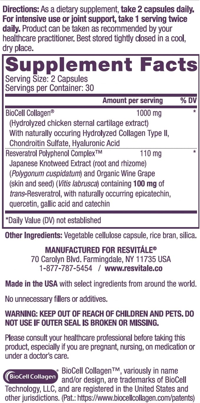 ResVitale Beauty 3 - Skin Care Supplement with Collagen Keratin &amp Elastin - 90 Capsules &amp Collagen Enhance - Beauty Supplement with Hyaluronic Acid &amp Resveratrol - 60 Capsules