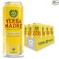 Yerba Madre Organic Yerba Mate Lemon Elation 150mg Natural Caffeine Energy Drink Alternative No Jitters or Crash 15.5 Oz Cans (Pack of 12)