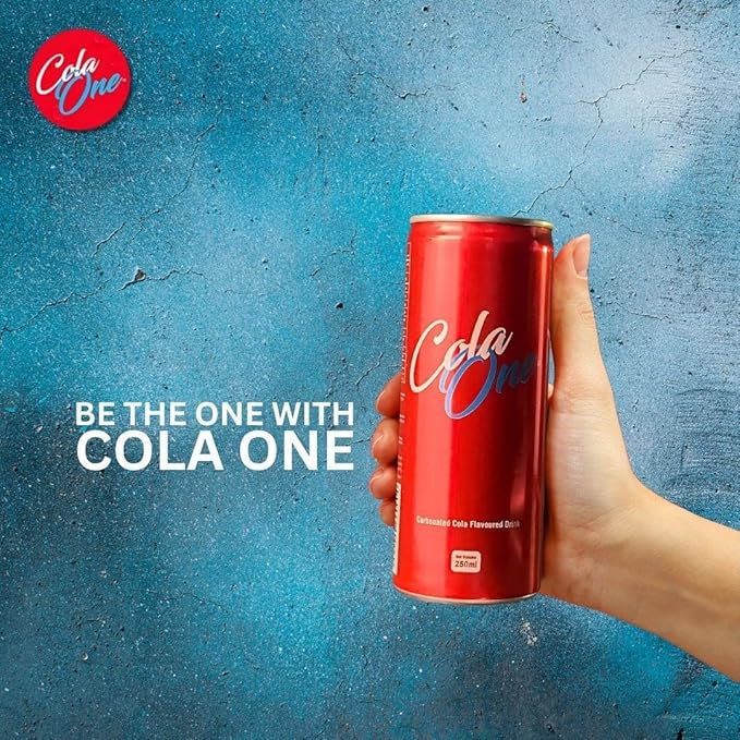 Cola One Carbonated Drink – 250ml (8.45 fl oz) Cans | Classic Fizzy Beverage | Refreshing &amp Bold Taste - Soft Drink Pack of 12