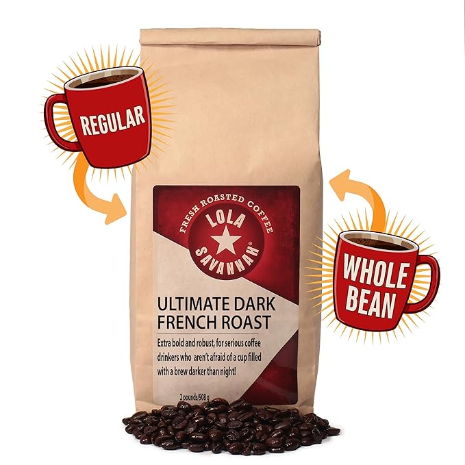 Lola Savannah Ultimate Dark French Roast Whole Bean Caffeinated Coffee 2lb