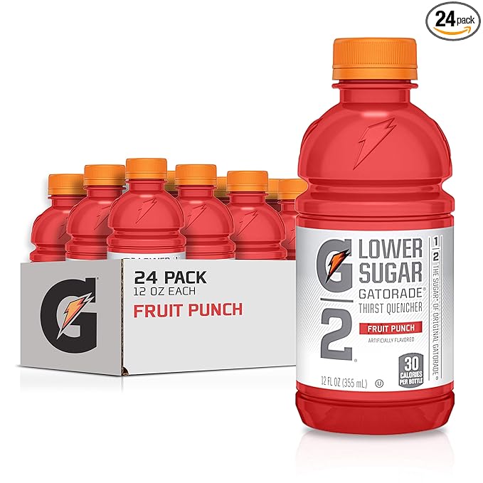 Gatorade G2 Thirst Quencher Lower Sugar Fruit Punch 12 Ounce Bottles (Pack of 24)
