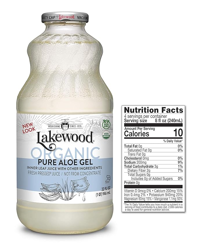 Lakewood Organic Pure Aloe Vera Gel 32 Ounce (Pack of 6)