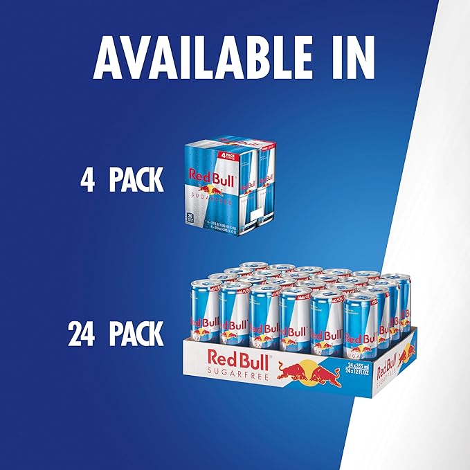 Red Bull Sugar Free Energy Drink with 114mg Caffeine plus Taurine &amp B Vitamins 12 Fl Oz Pack of 16 Cans