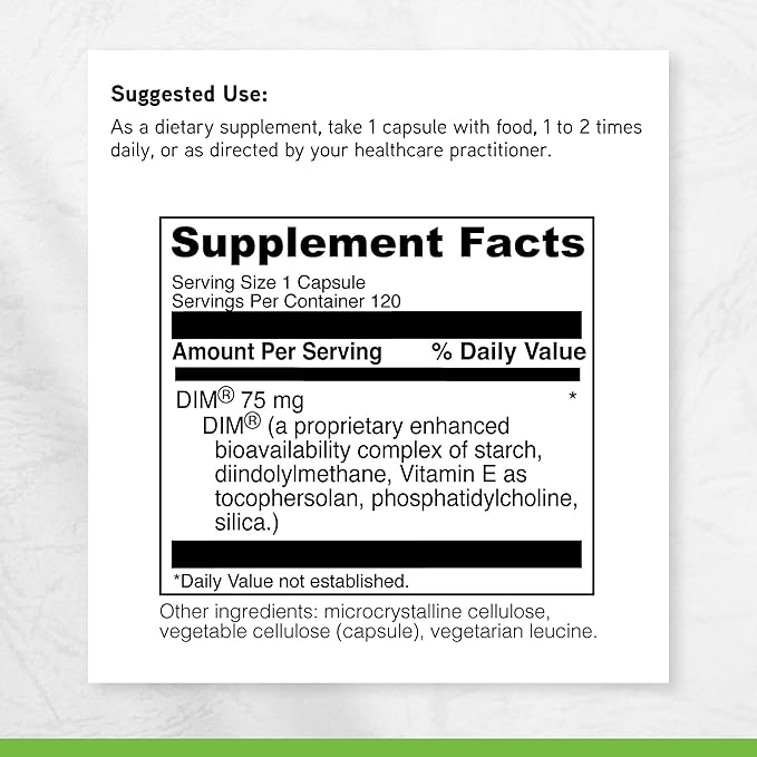 DAVINCI Labs DimPro - Dietary Supplement to Support Hormonal Balance in Men &amp Women &amp Healthy Weight Management* - with Vitamin E and More - Vegetarian - Soy-Free - Gluten-Free - 120 Capsules