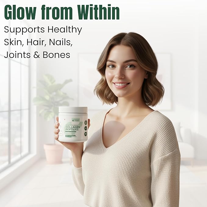 Hydrolyzed Bovine Collagen Peptides Powder – Easy-to-Mix Formula for Skin Hair Nails &amp Joint Health – 20 g per Serving 2 Scoops Non-GMO Supplement – Third-Party Lab Tested