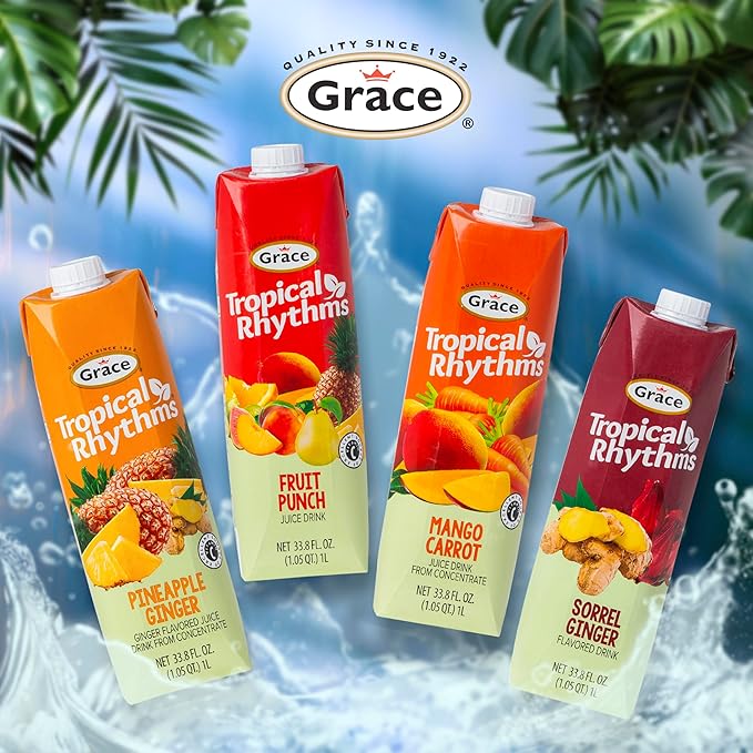 Grace Tropical Rhythms Mango Carrot Juice 1 Liter (33.8oz) (Mango Carrot (3 Pack))