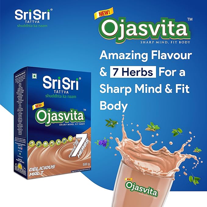 Sri Sri TATTVA shuddhta ka naam Ojasvita Malt - Drink Mix for Sharp Mind &amp Healthy Body - 500g(Pack of 2)