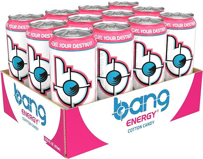 Bang Energy Cotton Candy Sugar-Free Energy Drink 16-Ounce | Pack of 12