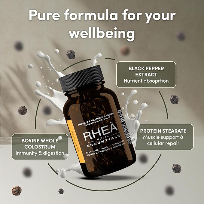 Rhea Bovine Colostrum Supplement for Women Colostrum Capsules for Gut Health Digestion Bloating Beauty Immune Support Bovine Colostrum for Humans Colostrum Pills (120caps)