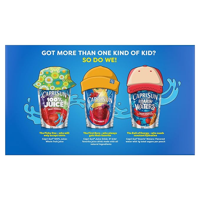 Capri Sun Tropical Punch Naturally Flavored Juice Drink Blend 40 ct Pack 4 Boxes of 10 Pouches