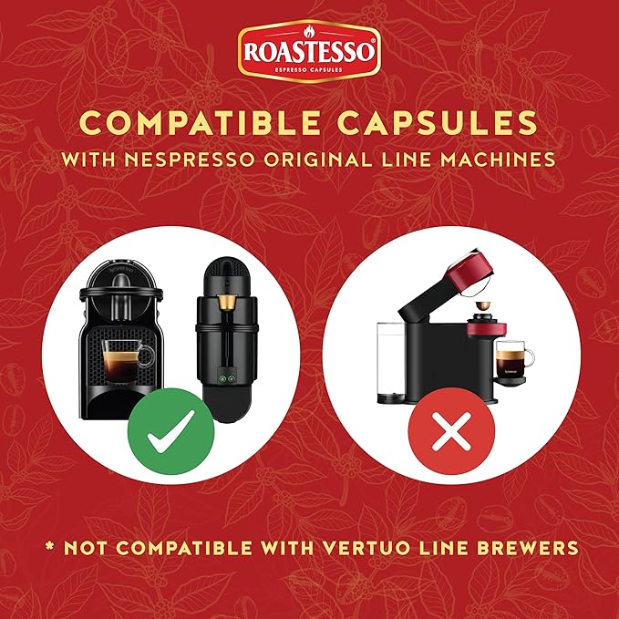 Roastesso Aluminum Espresso Capsules Gourmet Cubanito Cuban Blend Compatible with Nespresso Original Machines Dark Roast Intensity 9 Ristretto Recyclable Coffee Pods Packed in USA (40 Count)