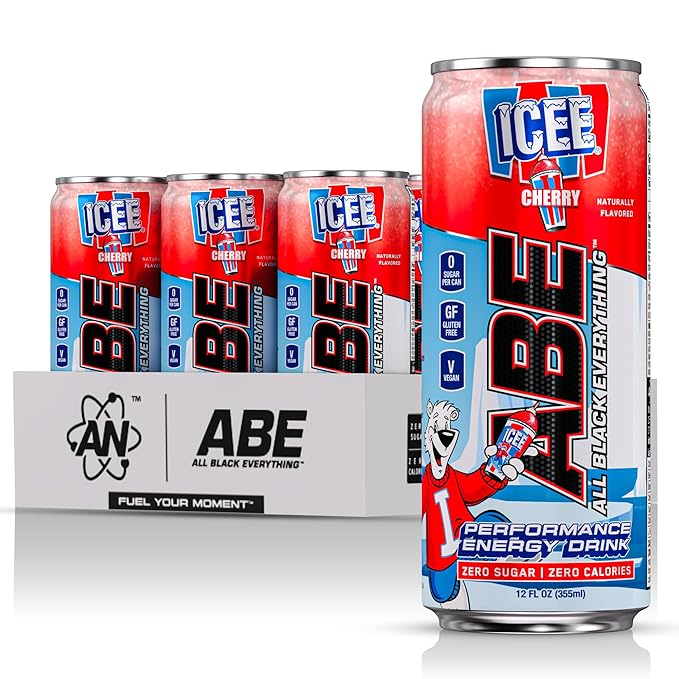 All Black Everything Performance Energy Drink | Zero Calories Sugar Free | 200mg Caffeine | Beta Alanine &amp Citrulline | Pre-Workout Sport Drink for Men &amp Women | ICEE Cherry | 12 Pack