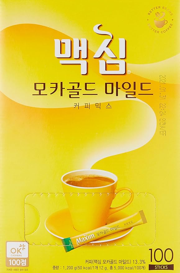 Maxim Mocha Gold Mild Coffee Mix 12g X 100pc (2.64 Pound)(Pack of 2)