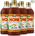 Virgin Noni Juice - 100% Pure Organic Hawaiian Noni Juice - 6 Pack of 32oz Glass Bottles