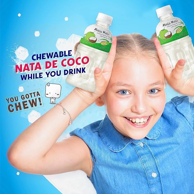 Mogu Flavored Juice with Nata De Coco Coconut 10.82-Ounce (Pack of 36)