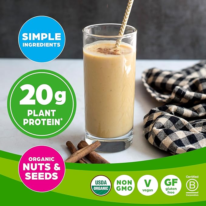 Orgain Organic Simple Vegan Protein Powder Vanilla with Collagen Peptides Powder - Plant Based Protein Hair Skin Nail Joint Support - 1.25lb 1lb