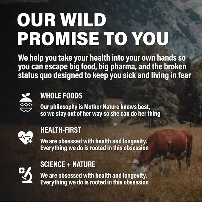 Wild Foods Beef Liver Capsules - Grass-Fed &amp Pasture-Raised | 3000mg Ancestral Supplement for Natural Energy &amp Immune Support | Organ Supplement for Men &amp Women | Keto Paleo Carnivore (1