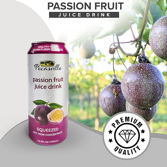Pocasville Fruit Juices Squeezed not form Concentrate 16.5 Fluid Ounce Can (Mix 12 cans)