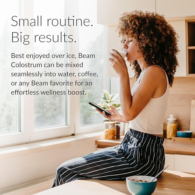 Beam Colostrum Powder – Grass-Fed Bovine Colostrum Supplement 3g Per Serving Colostrum for Gut Health Immune System &amp Digestive Health Support Non-GMO Third-Party Tested 30 Servings
