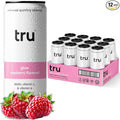 Tru Glow Seltzer Sparkling Water with Biotin Vitamin C Vitamin A &amp Real Raspberry Juice Sweetened with Monk Fruit &amp Stevia Gluten Free Vegan Caffeine &amp Sugar Free 12 FL OZ Cans 12