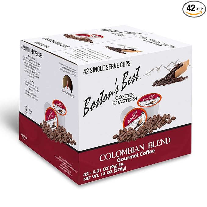 Boston’s Best - Colombian Blend Delectable Gourmet Coffee Bold Medium Roast Compatible with Keurig Coffee Maker - 1 Count (42 Single Serve Cups)