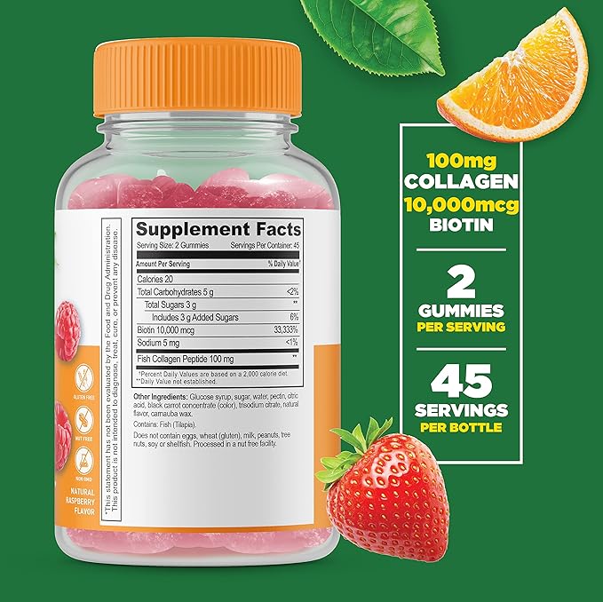 Lifeable Collagen &amp Biotin + Calcium Magnesium Zinc &amp Vitamin D Gummies Bundle - Great Tasting Vitamin Supplement Gluten Free GMO Free Chewable Gummy