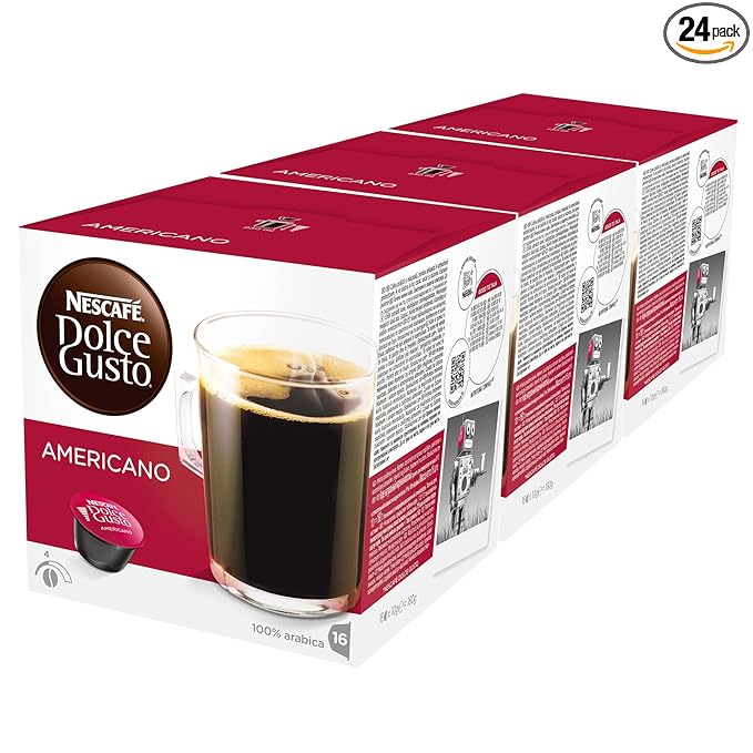 Nescaf? Dolce Gusto Caff? Americano 16 Capsules (Pack of 3 24 Coffee podsTotal 48 Capsules 24 Servings)