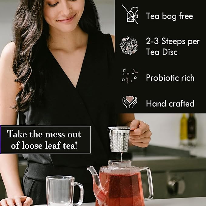 iLOLA 2-pack Loose Leaf Tea Discs Citrus Punch No. 53 | Oprah’s Favorite Things 2022 | Oolong Tea w/Orange Cranberry Lemongrass Safflower | Medium Caffeine | No Tea Bag Needed | 12 Individual Discs
