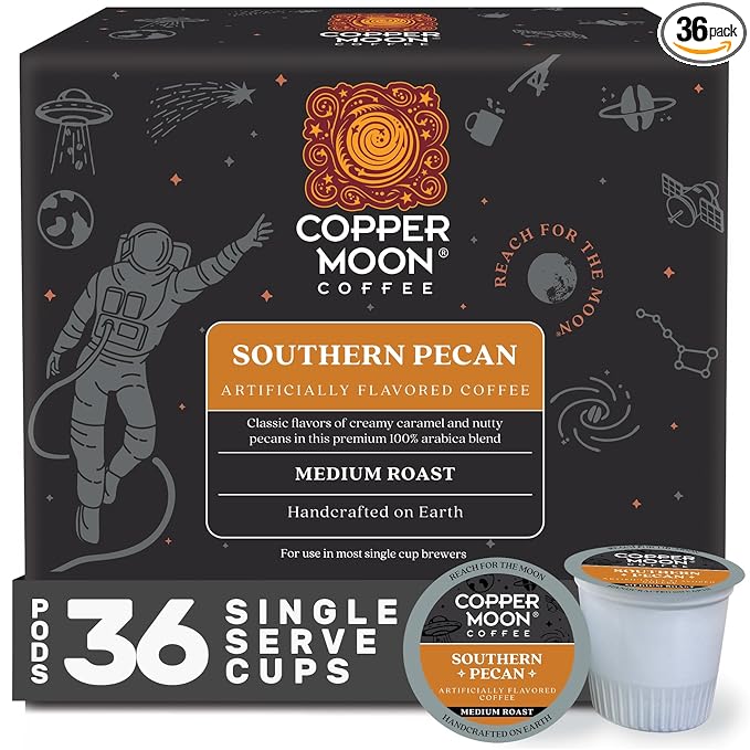 Copper Moon Single Serve Coffee Pods for Keurig K-Cup Brewers Medium Roast Southern Pecan Blend 36 Count