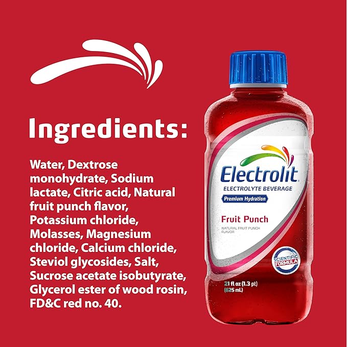 Electrolit Electrolyte Beverage Fruit Punch 21 Fl Oz bottle (Pack of 12)