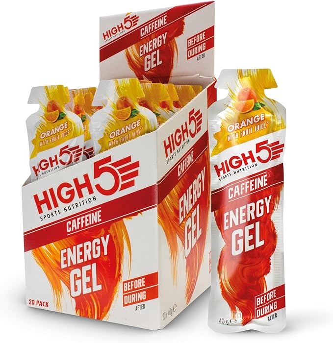 High 5 Energy Gel Plus - 20 x 38g Sachet - Orange