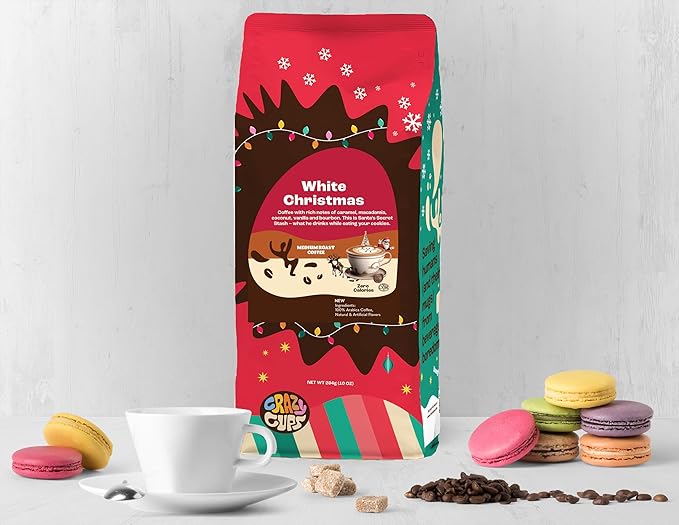 Crazy Cups Flavored Ground Christmas Coffee White Christmas Coffee For Brewing Flavored Hot or Iced Coffee 10 oz Bag (Pack of 3)