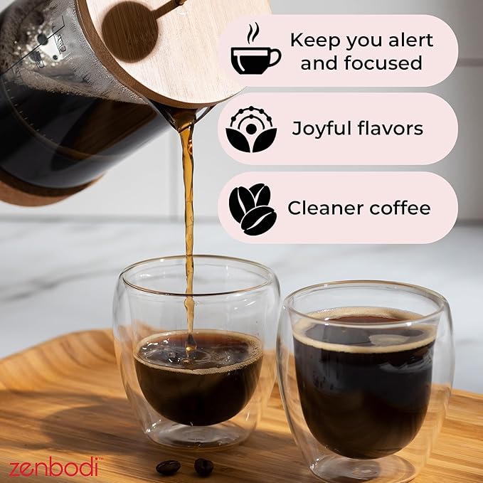 Zenbean Holiday Series Holiday Blend - Flavored Holiday Coffee Medium Grind Infrared Roasted Arabica Coffee Low Acid with Rhodiola Rosea and L-Theanine Makes 20 Servings 12 Ounce Bag