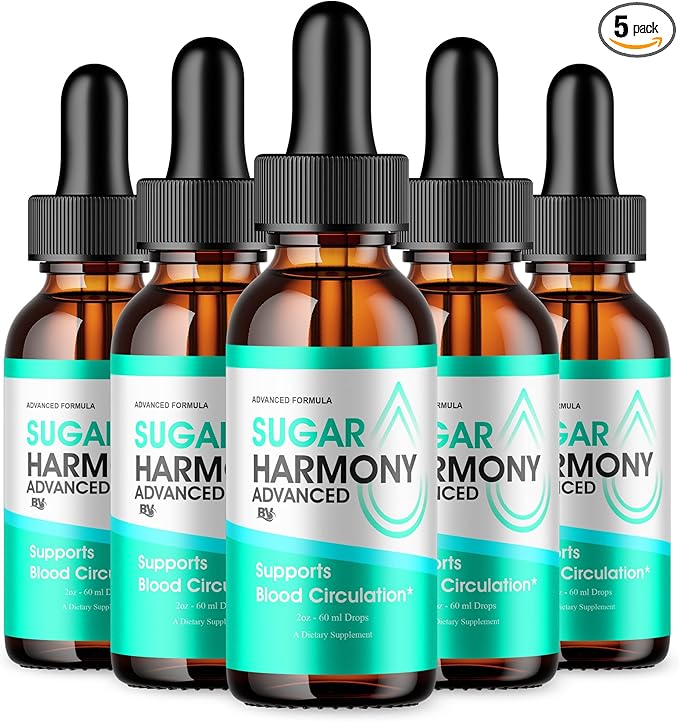 BLUE VIBE SugarHarmony Advanced Maximum Strength Overall Health &amp Wellness Supplement SugarHarmony Premium Daily Health and Overall Support Liquid Supplement Formula (5 Pack - 10oz / 300ml)