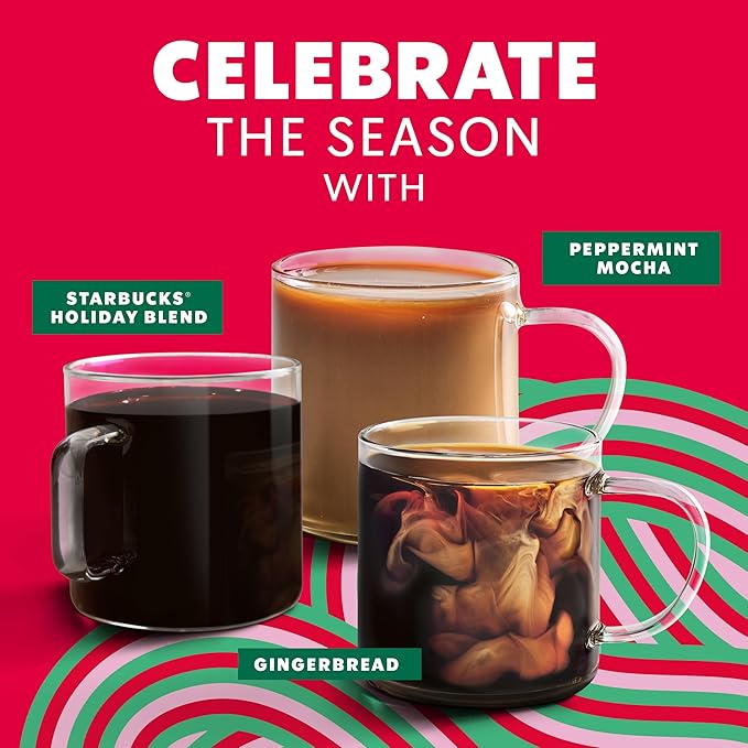 Starbucks Ground Coffee Medium Roast Coffee Holiday Blend 100% Arabica Limited Holiday Edition 6 Bags (10 Oz Each)