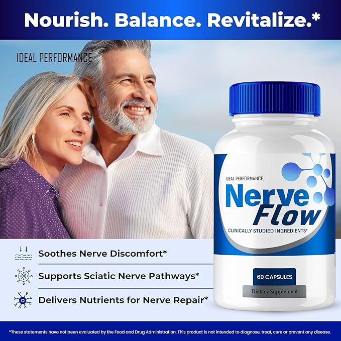Nerve Flow for Neuropathy Supplements Nerve Flow Capsules Advanced Nerve Health Pills Extra Strength All Natural Healthy Circulation &amp Stable Levels Advanced NerveFlow Support Reviews (5 Pack)