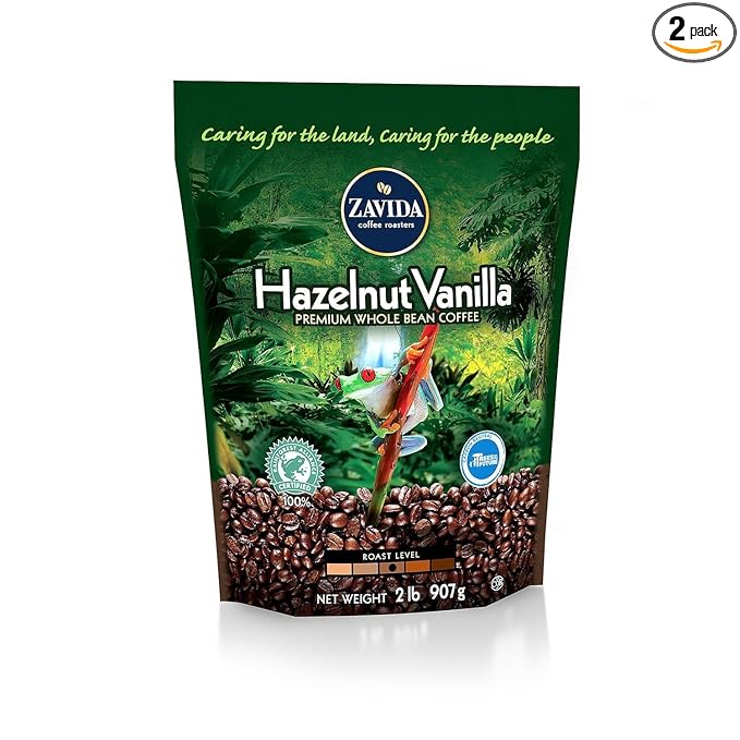 Zavida Coffee Hazelnut Vanilla Whole Bean - 2lb (pack of 2)