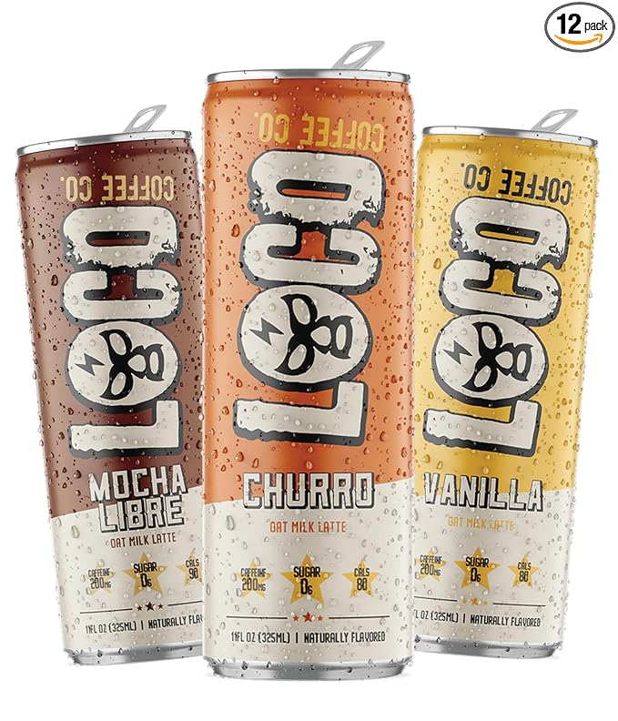 Loco Coffee Variety Latte 11 Ounce Can 12 Count | Zero Sugar 200mg Caffeine | Gluten Free and Dairy Free | Low Calorie Iced Coffee