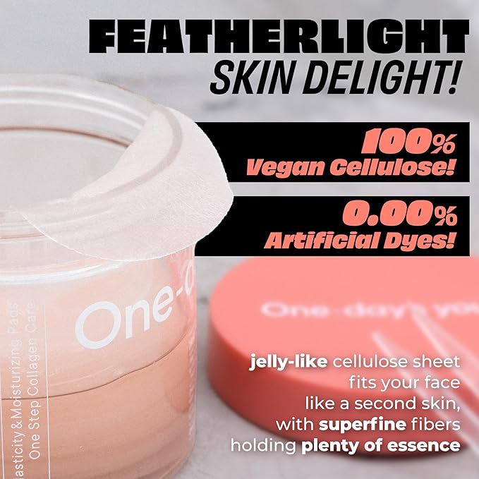 ONE-DAY’S YOU Help Me! Real Collagen Pads | Skin Firming &amp Moisturizing | Elasticity Care for Daily Use | 70 Pads | Korean Skincare for Firm &amp Youthful Skin
