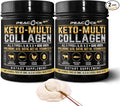 Keto Multi Collagen Peptides 16.2 oz Pack of 2 - Bone Broth Protein Powder 5 Types Hydrolyzed Collagen MCT Oil Unflavored Protein Powder for Joint Skin Hair &amp Gut Health